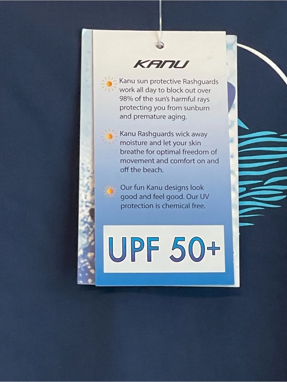 Kanu Surf Kids Navy Blue Short Sleeve Swim Rash Guard NWT